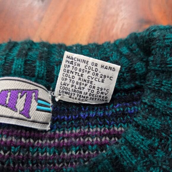 Vintage Men's Geometric Pattern Sweater - Cosby 80's 90's Grandpa Medium - Picture 5 of 6